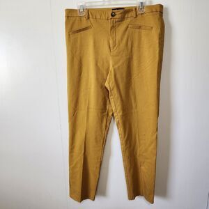 Melissa Paige Mustard Gold Pants Womens Large Comfy Stretch Pull On Spring